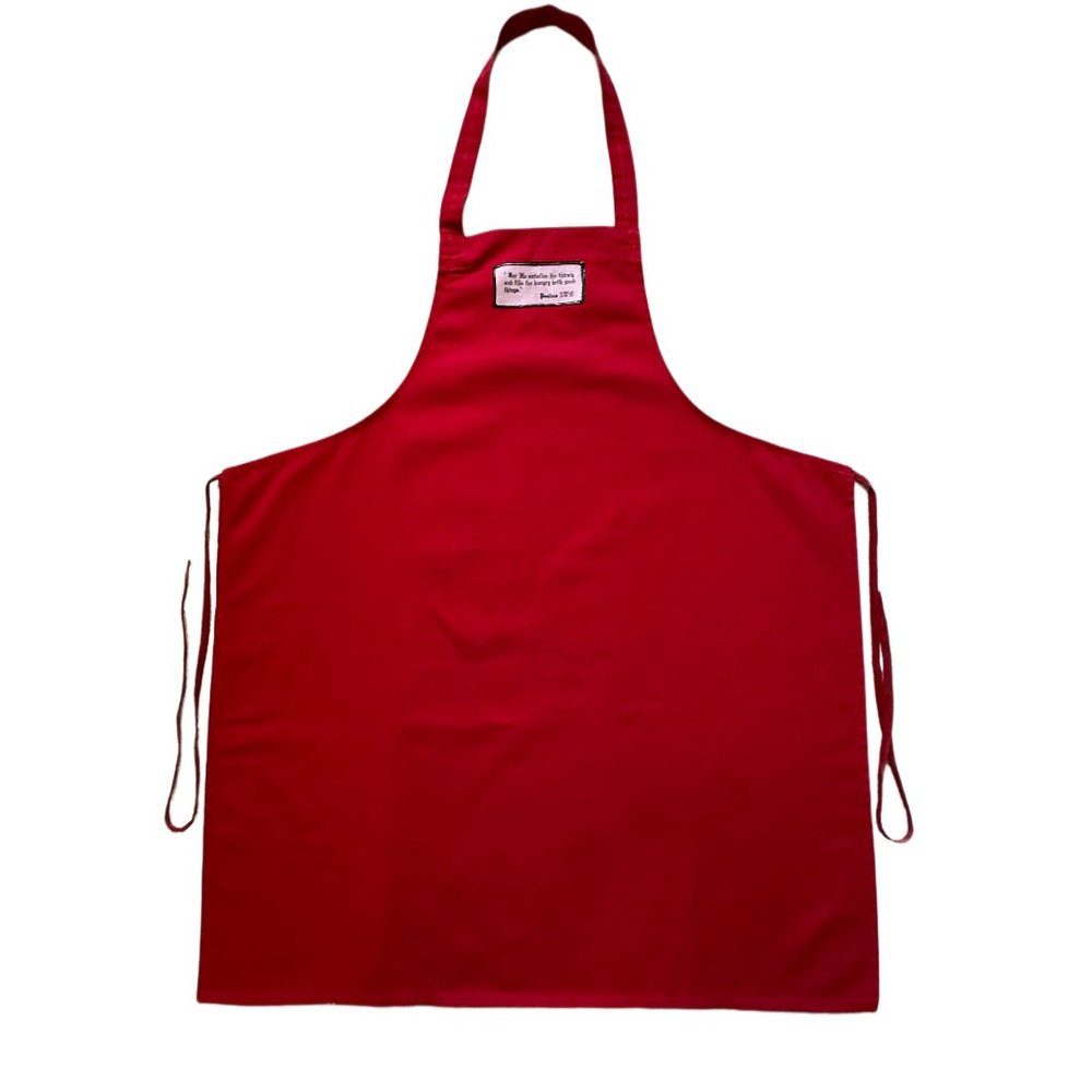 Vintage Christian red grilling / cooking apron, Psalms bible verse